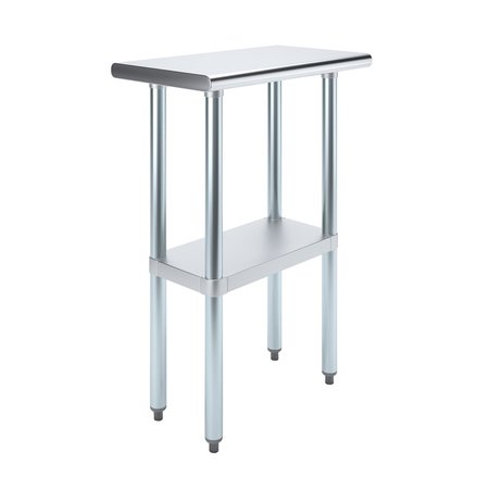 AMGOOD Stainless Steel Metal Table with Undershelf, 24 Long X 14 Deep AMG WT-1424